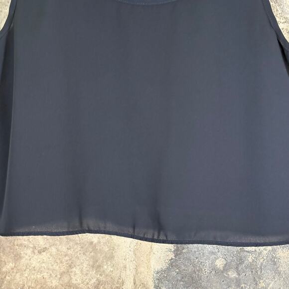 Forever 21 Cropped Tank Top Juniors Small Navy Blue Lightweight Boxy Semi-Sheer - Picture 4 of 12